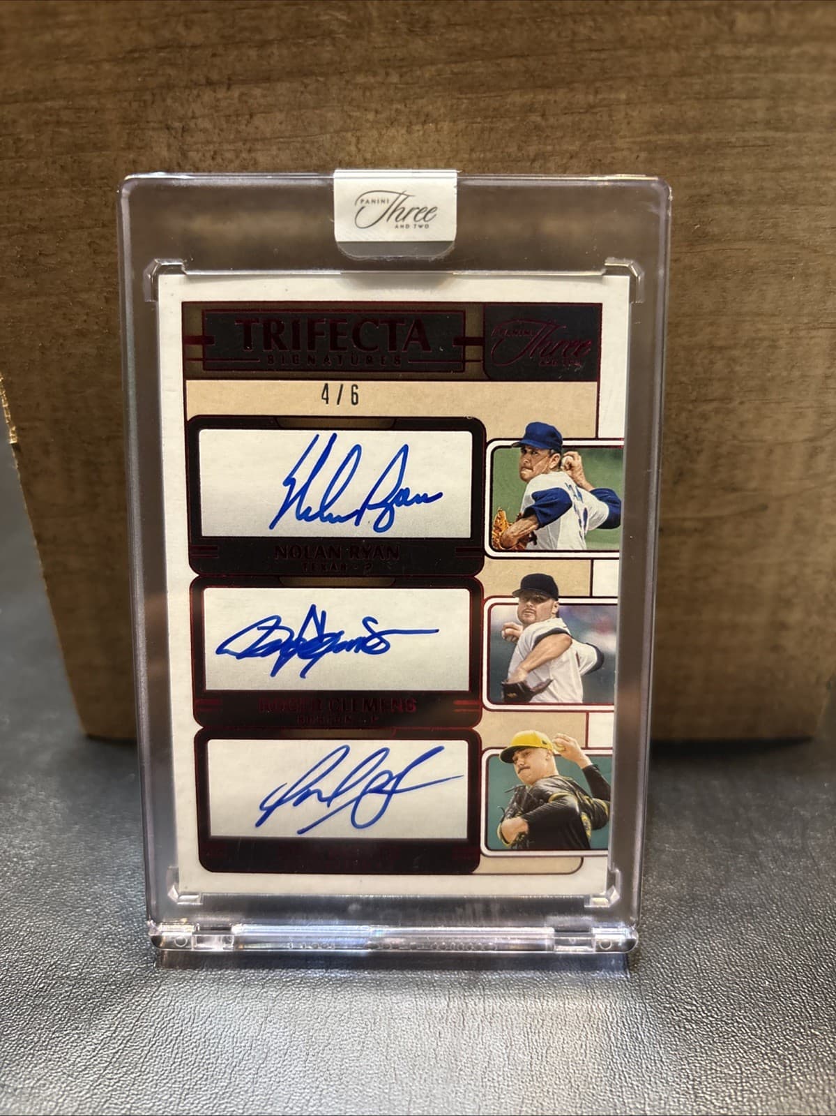 2025 Panini Three And Two Trifecta Paul Skenes Nolan Ryan Roger Clemens Red /6
