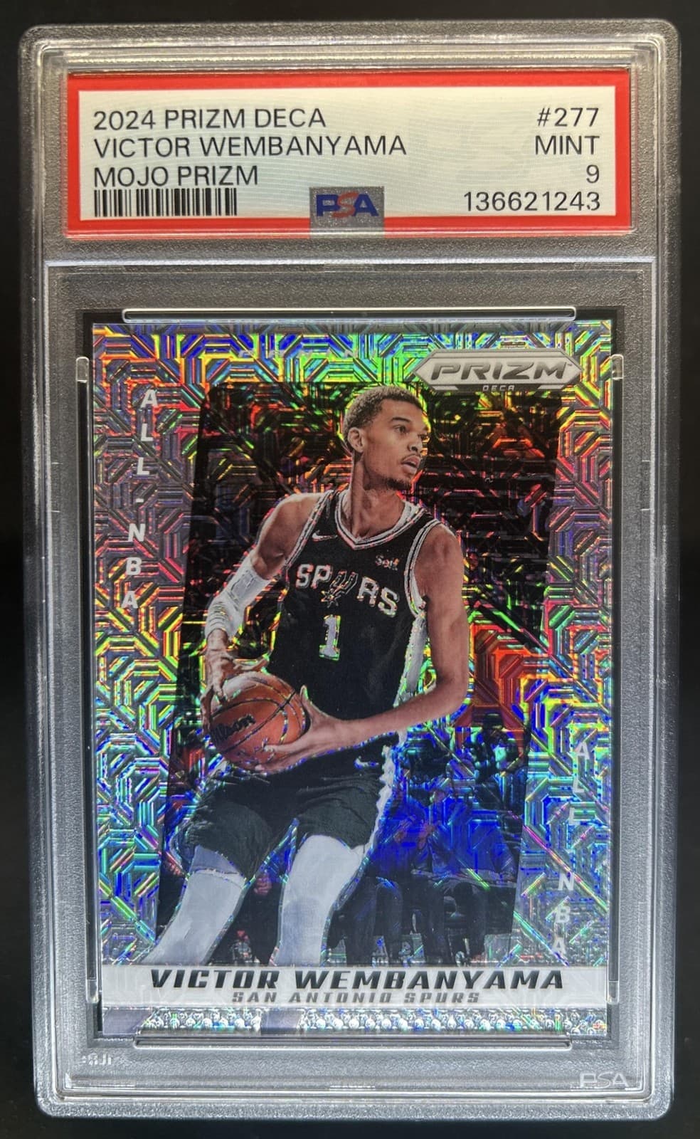 2024-25 Panini Prizm Deca Victor Wembanyama Mojo Prizm #/25 Spurs PSA 9