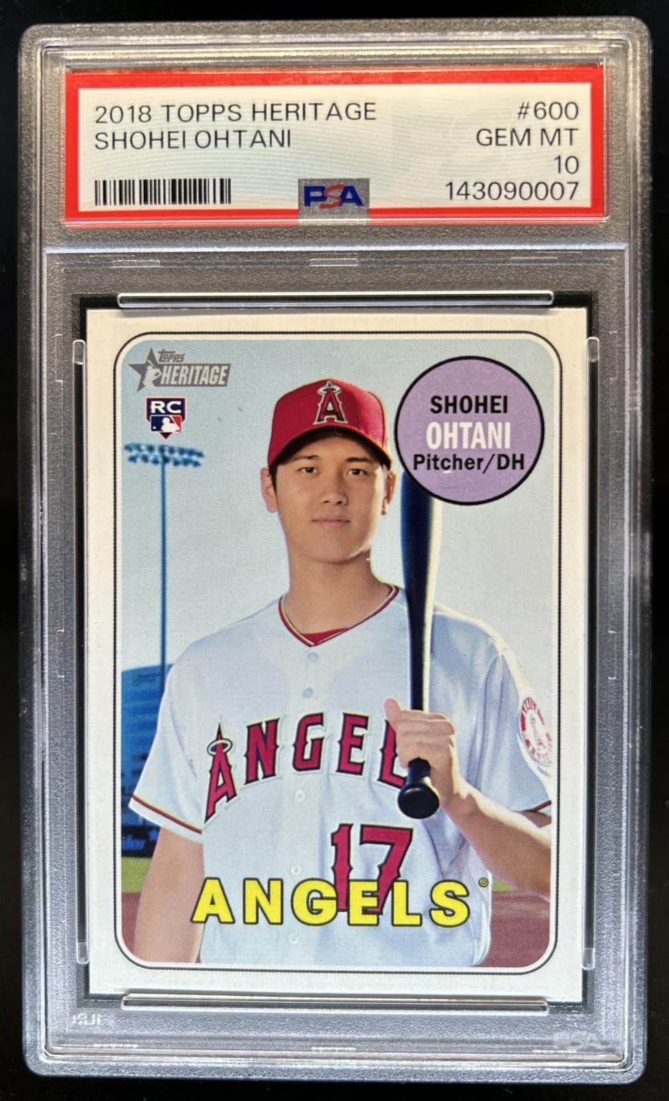 2018 Topps Heritage Shohei Ohtani RC Rookie #600 Angels PSA 10 GEM MINT