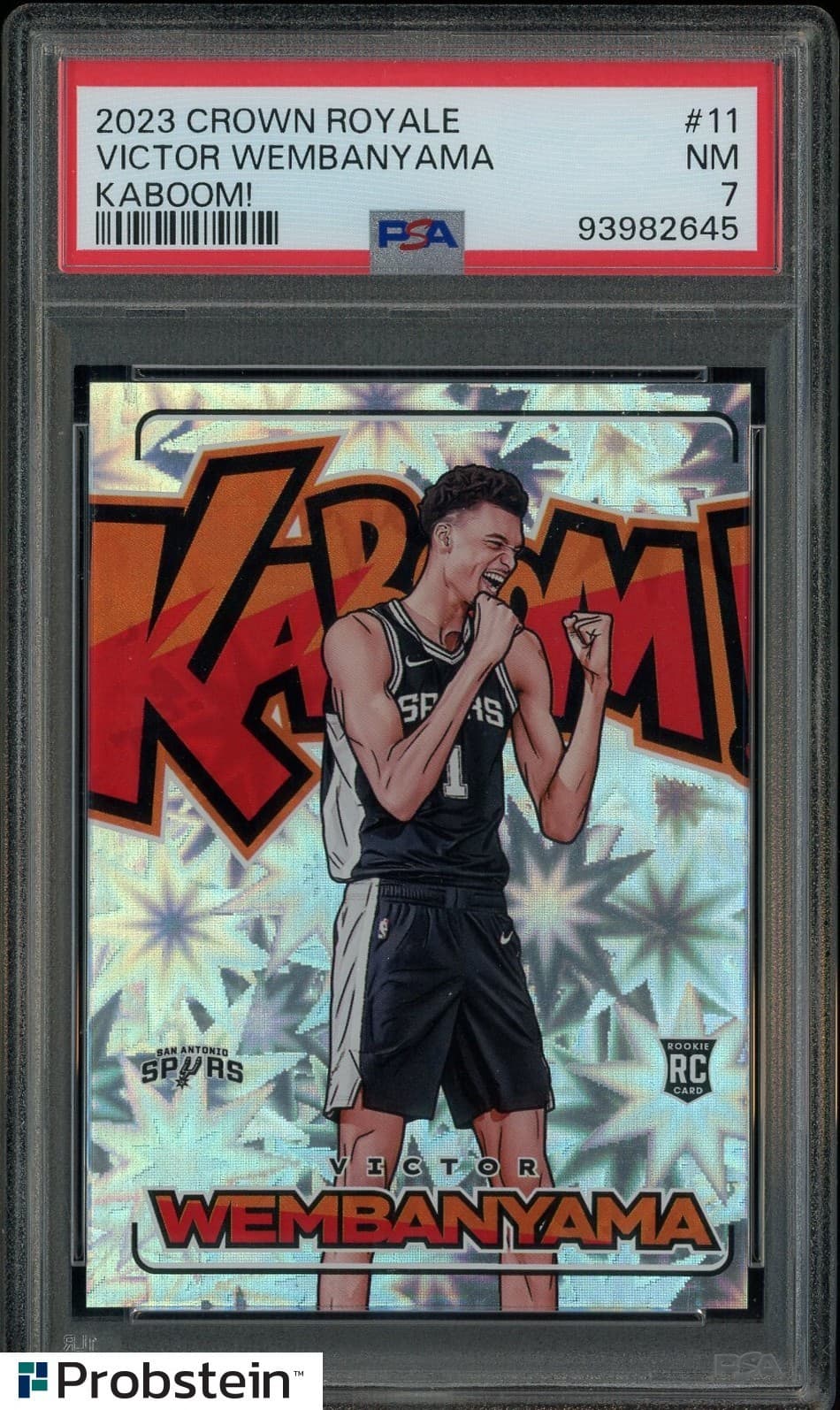 2023-24 Panini Crown Royale KABOOM! #11 Victor Wembanyama RC Rookie SSP PSA 7