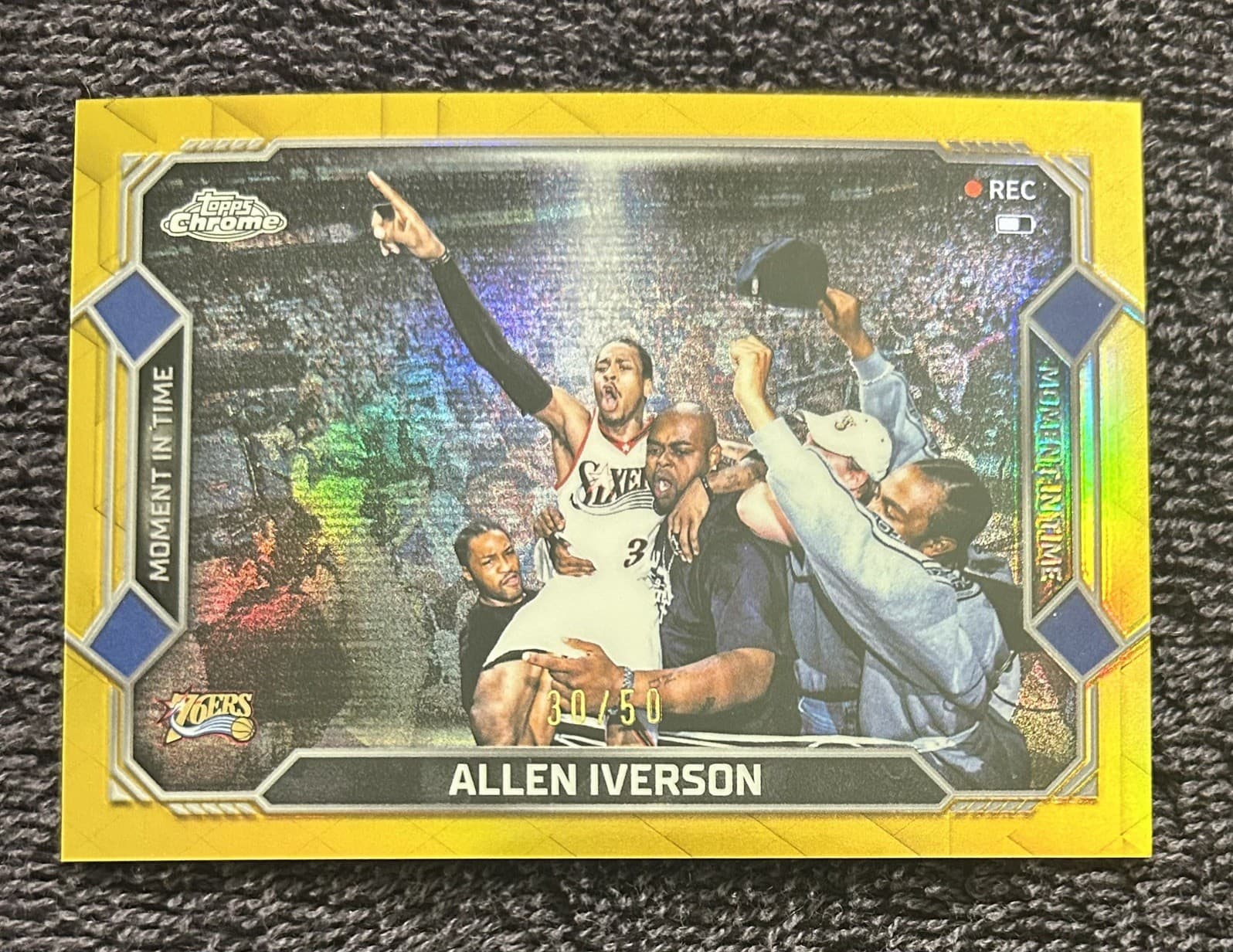 2026 Topps Chrome Update Allen Iverson Moment In Time TRUE GOLD Refractor /50🔥