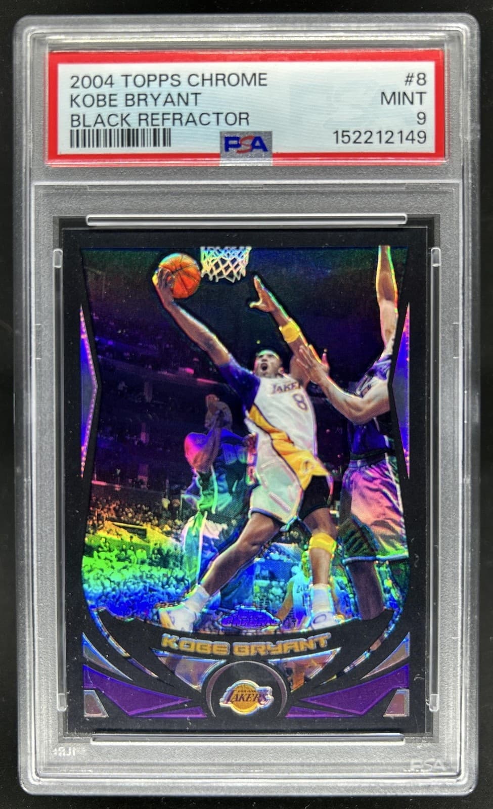 2004-05 Topps Chrome Kobe Bryant Refractor Black #/500 Lakers PSA 9