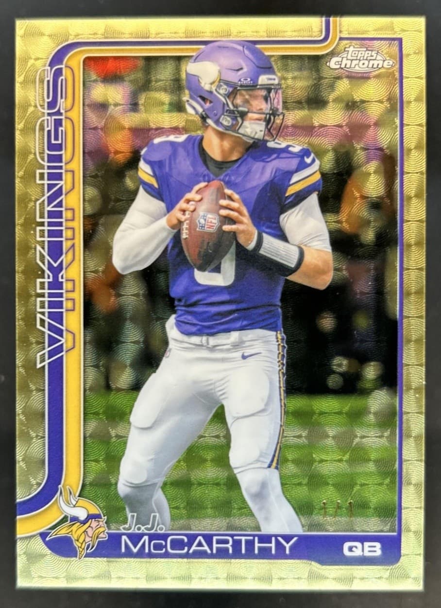 2025 Topps Chrome JJ McCarthy Refractor SuperFractor #1/1 Vikings