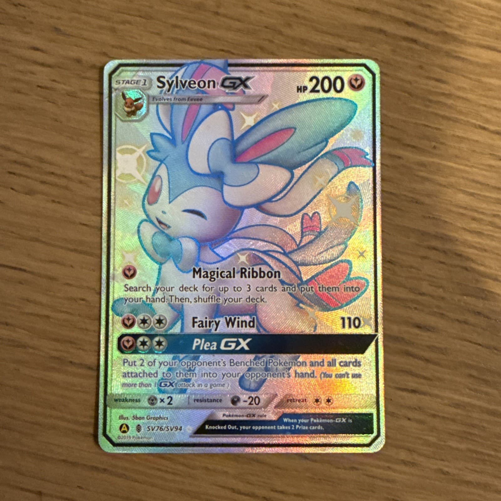 2019 Pokemon Card SM Hidden Fates Sylveon GX Shiny Vault #SV76/SV94
