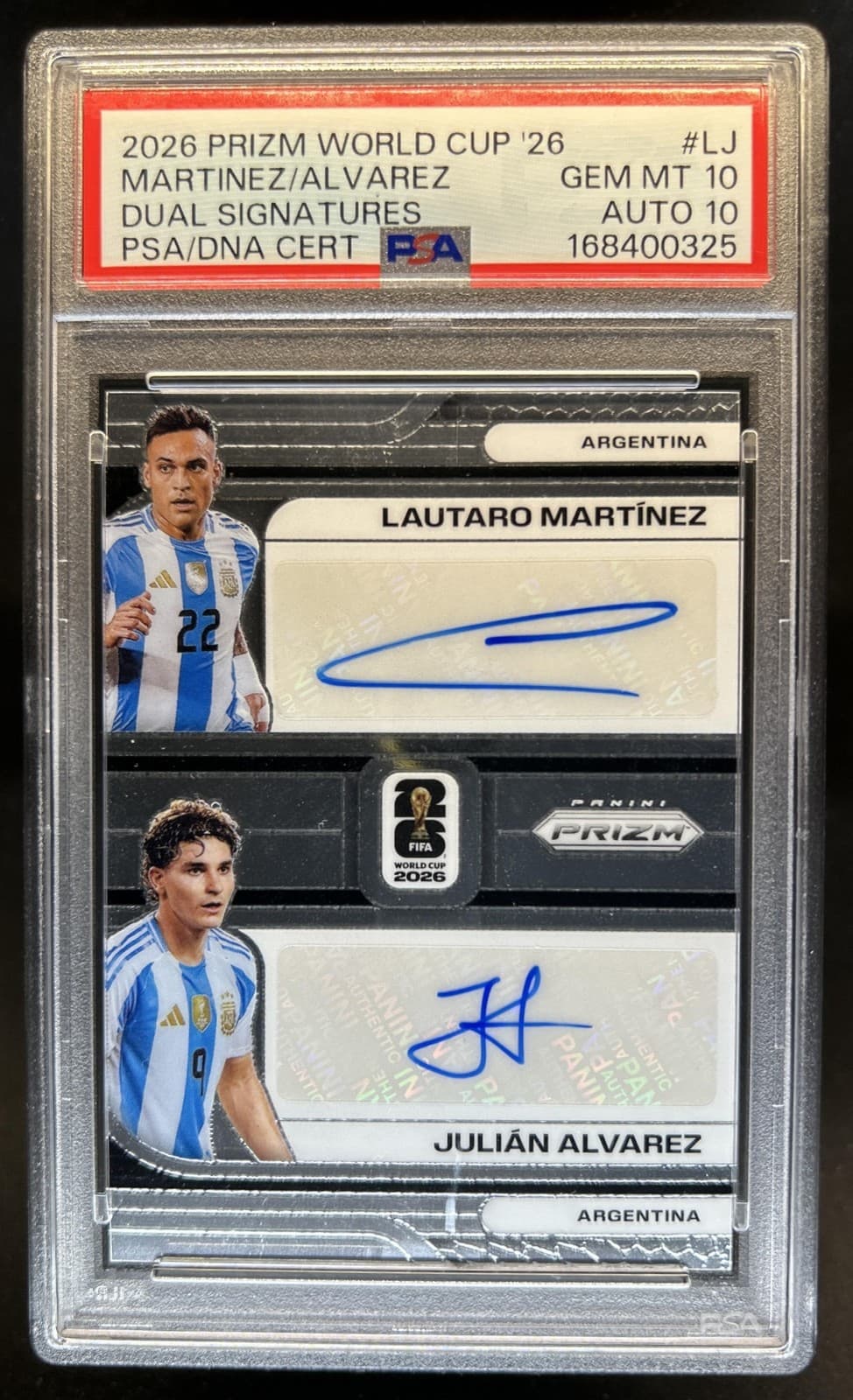 2026 Prizm World Cup Lautaro Martinez Julian Alvarez Auto #DS-LJ PSA 10 Auto 10