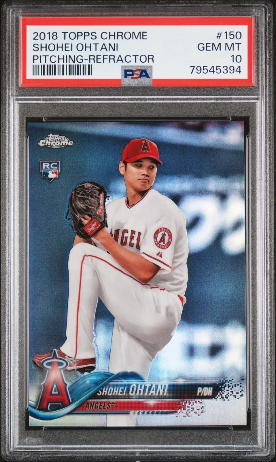 Shohei Ohtani 2018 Topps Chrome Refractor RC #150 Pitching PSA 10 Gem Mint