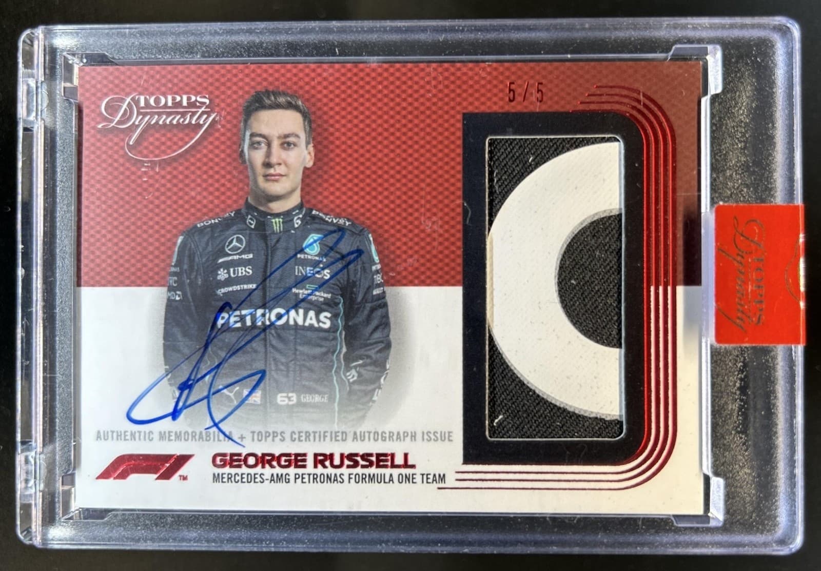 2022 Topps Dynasty F1 Formula 1 George Russell Patch Auto Autograph Red #/5