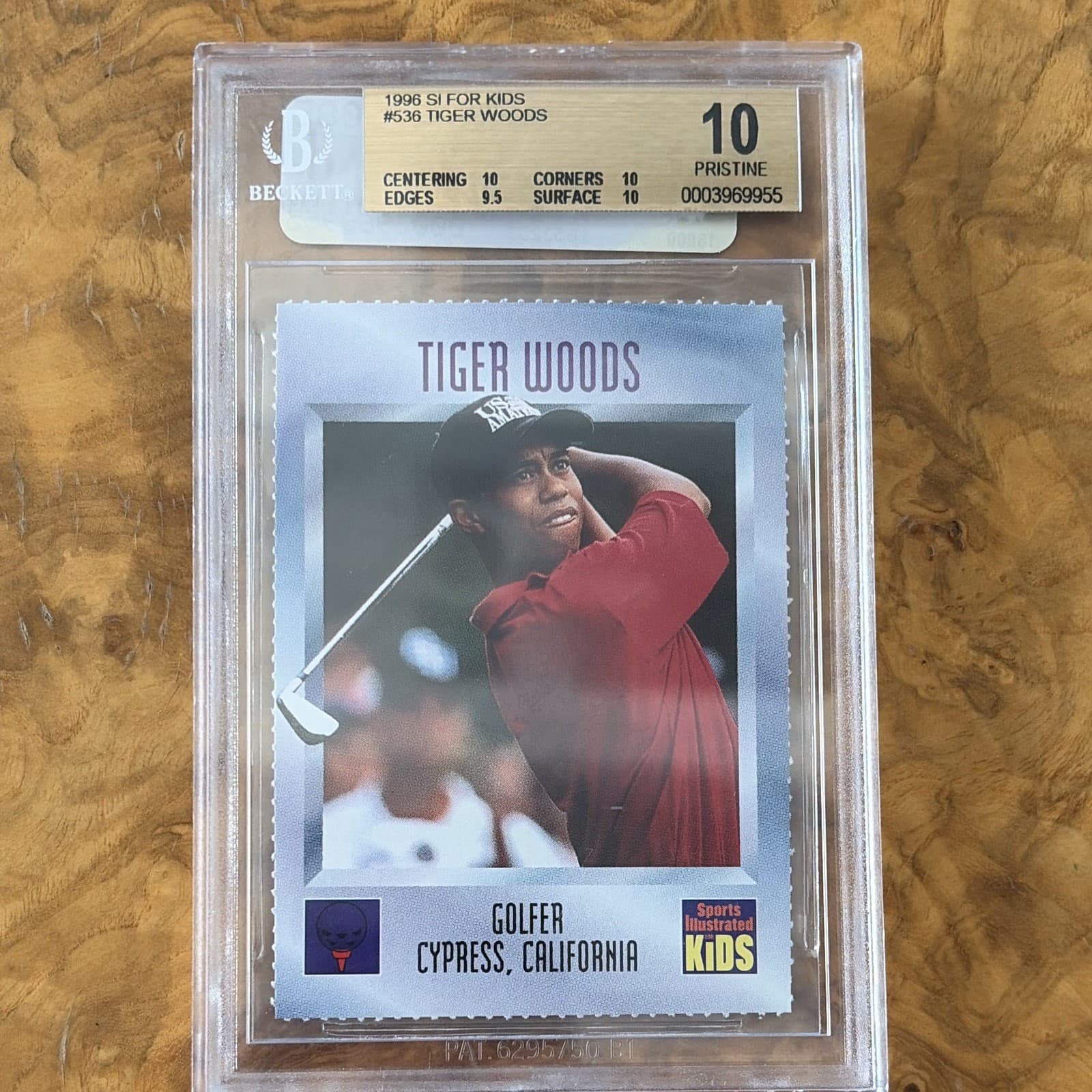 Sports Illustrated 1996 SI for Kids Tiger Woods #536 Rookie BGS 10 Pristine