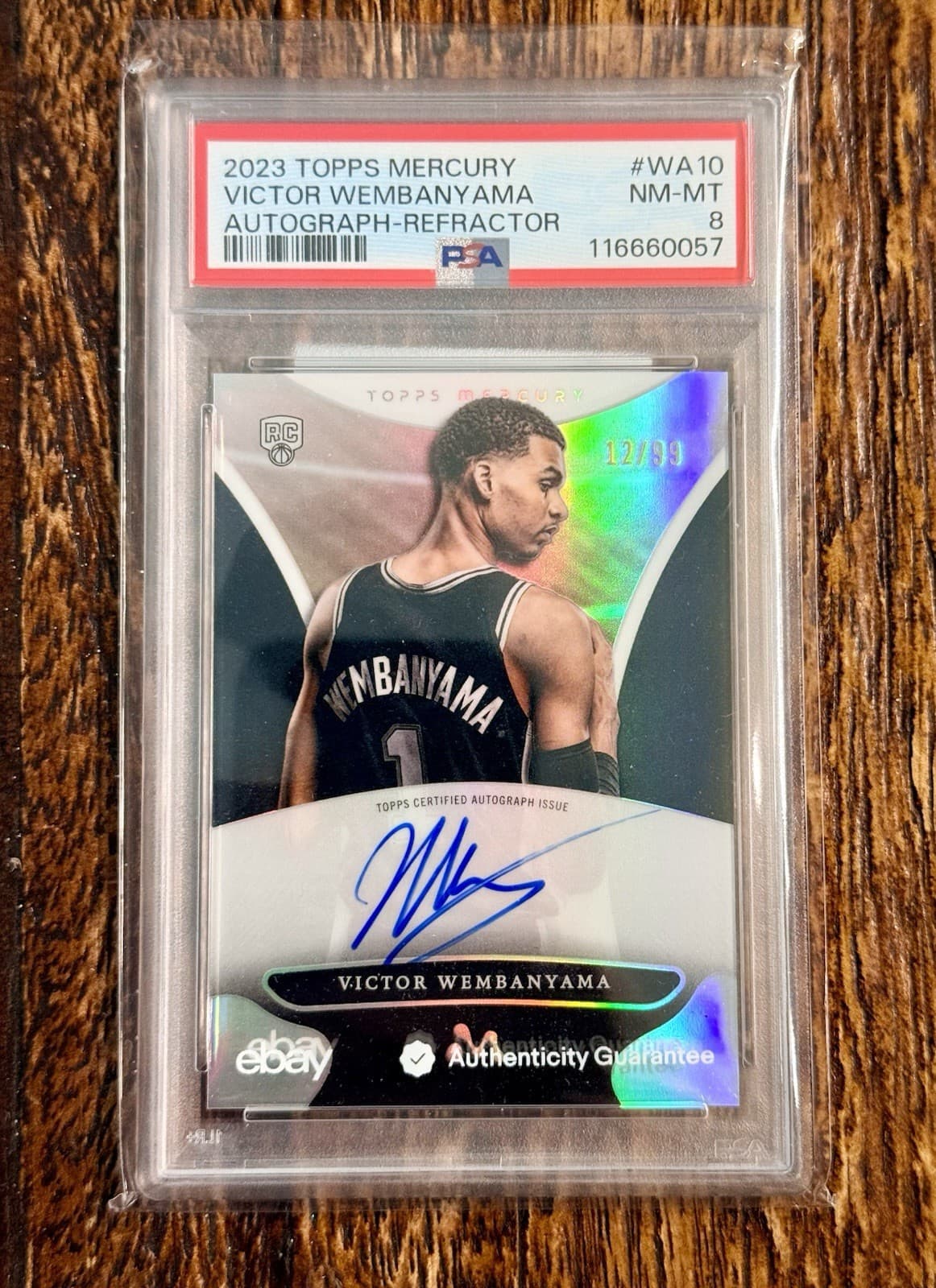 2023 TOPPS MERCURY AUTO #WA 10 REFRACTOR VICTOR WEMBANYAMA ROOKIE RC /99