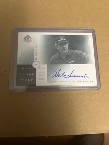 golf card Hale Irwin sign at the times SP authentic upper deck card H1