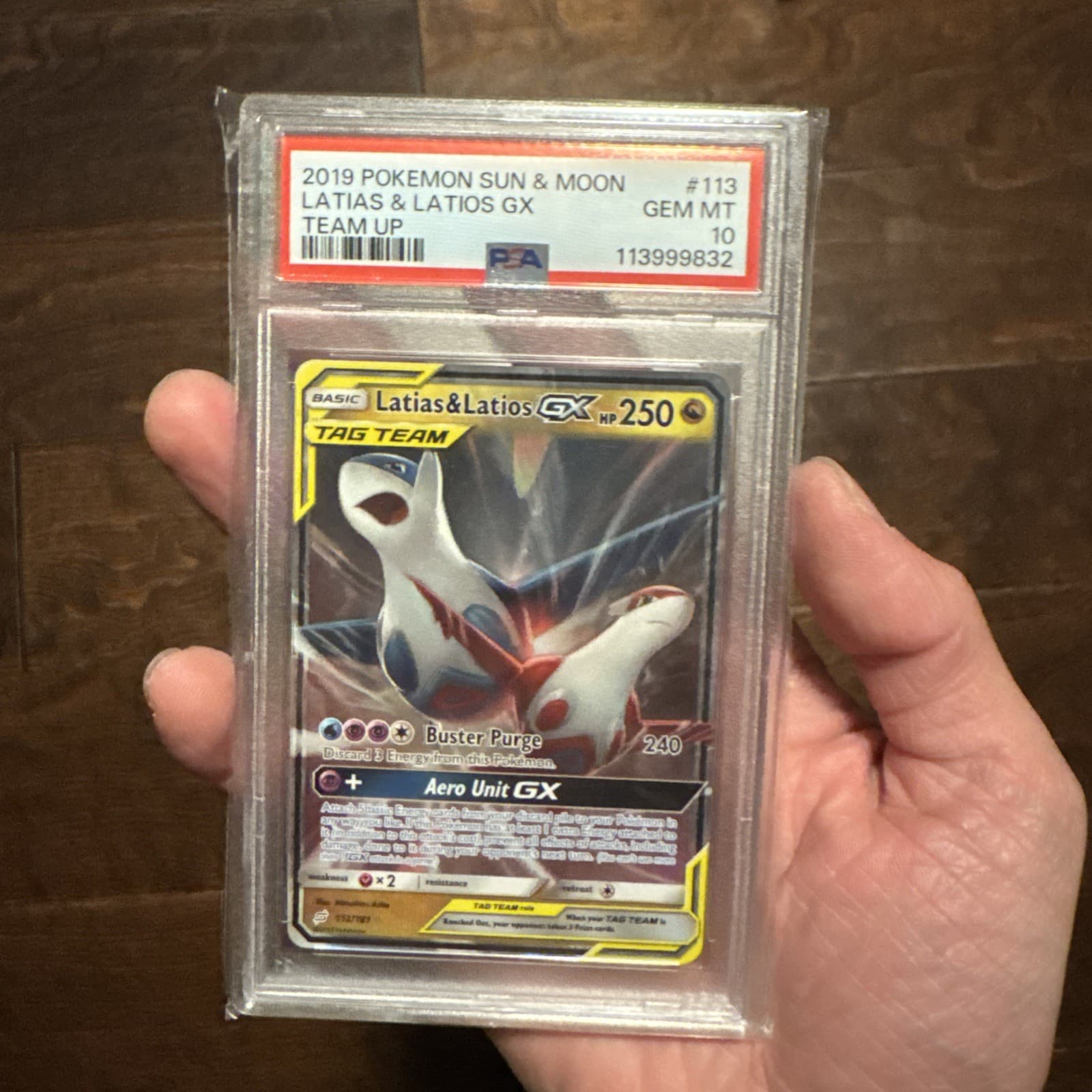 2019 Pokemon Sun & Moon Team Up #113 Latias & Latios Gx Psa 10