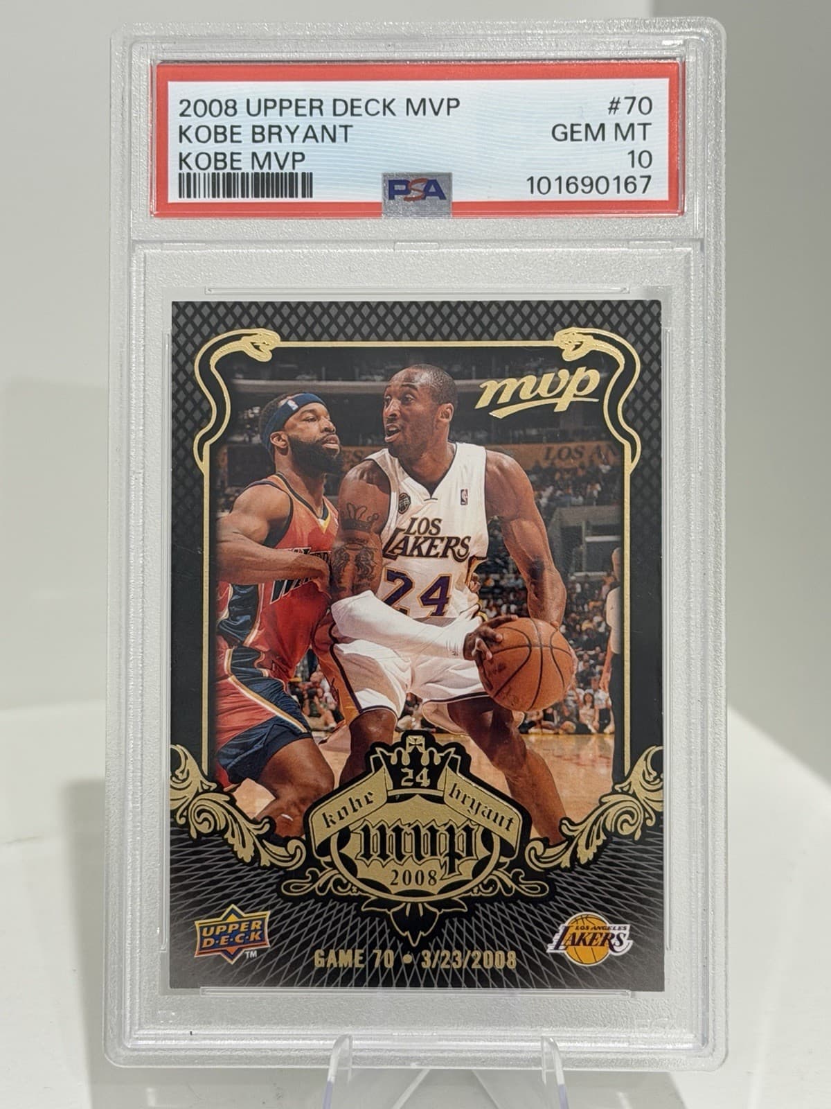 2008 Upper Deck MVP Kobe Bryant Kobe  Black Border #KB-70 PSA 10 POP 2