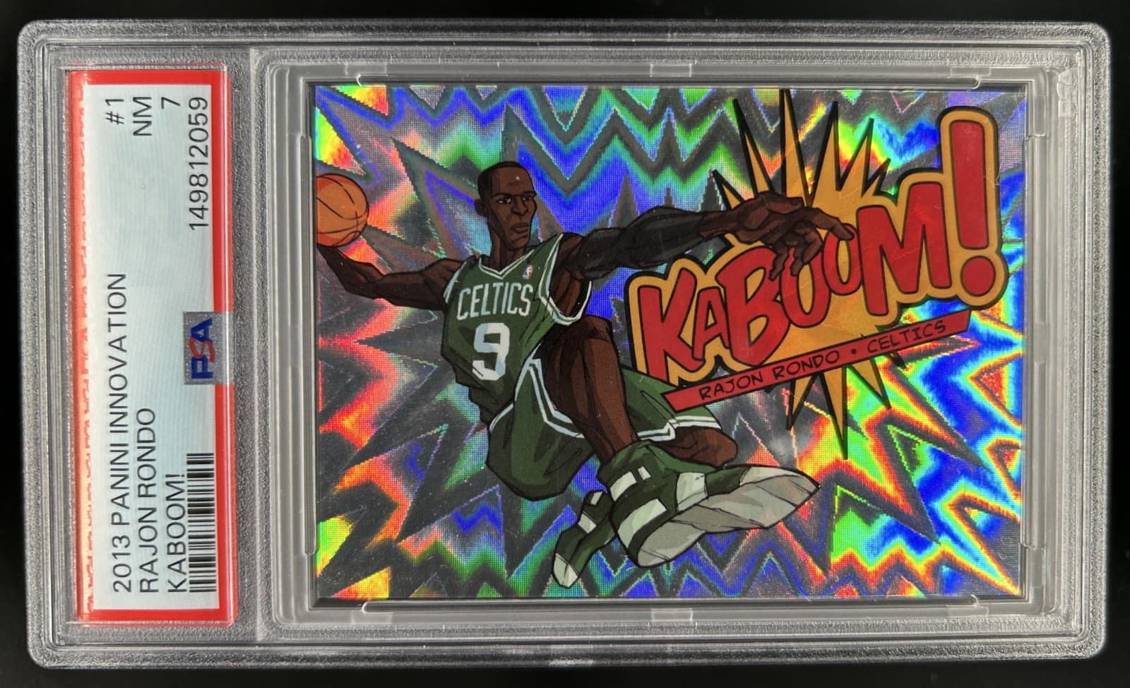 2013-14 Panini Innovation Rajon Rondo Kaboom SSP #1 Celtics PSA 7