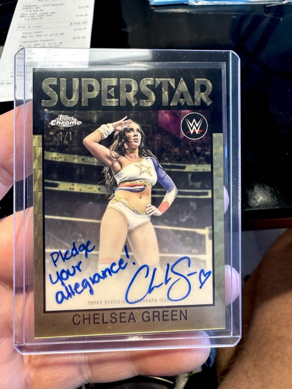 2026 Topps Chrome WWE Chelsea Green 1/1 Superfractor 1986 Topps Superstar