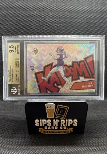 2024 Panini Absolute - Kaboom! Horizontal J.J. McCarthy #13 (RC) Beckett 9.5