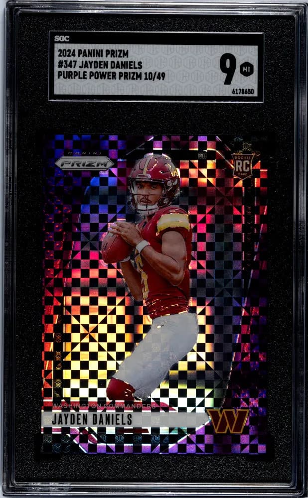 2024 Panini Prizm Jayden Daniels #347 Purple Power SGC 9