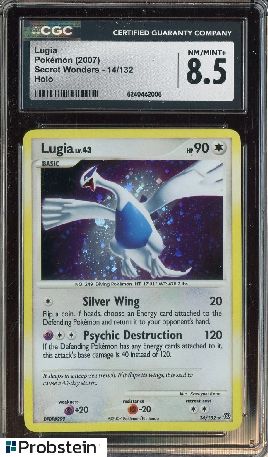 2007 Pokemon Secret Wonders #14 Lugia Holo CGC 8.5 NM-MT+