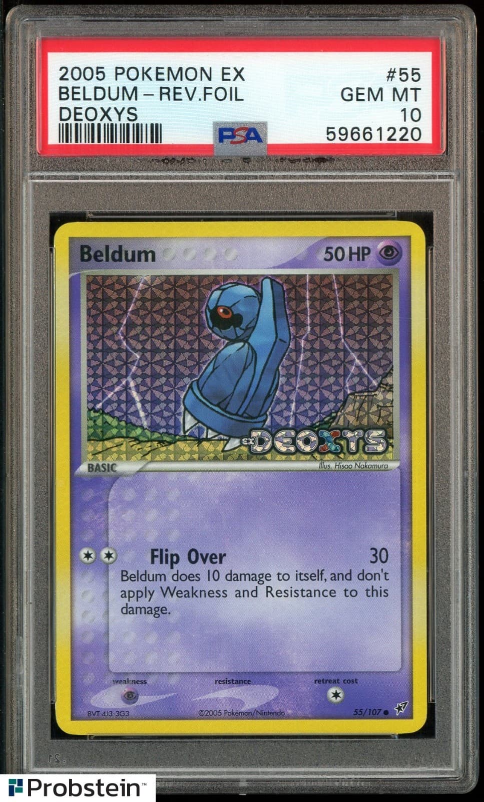 2005 Pokemon Ex Deoxys #55 Beldum Reverse Holo Foil PSA 10 GEM MINT POP 26