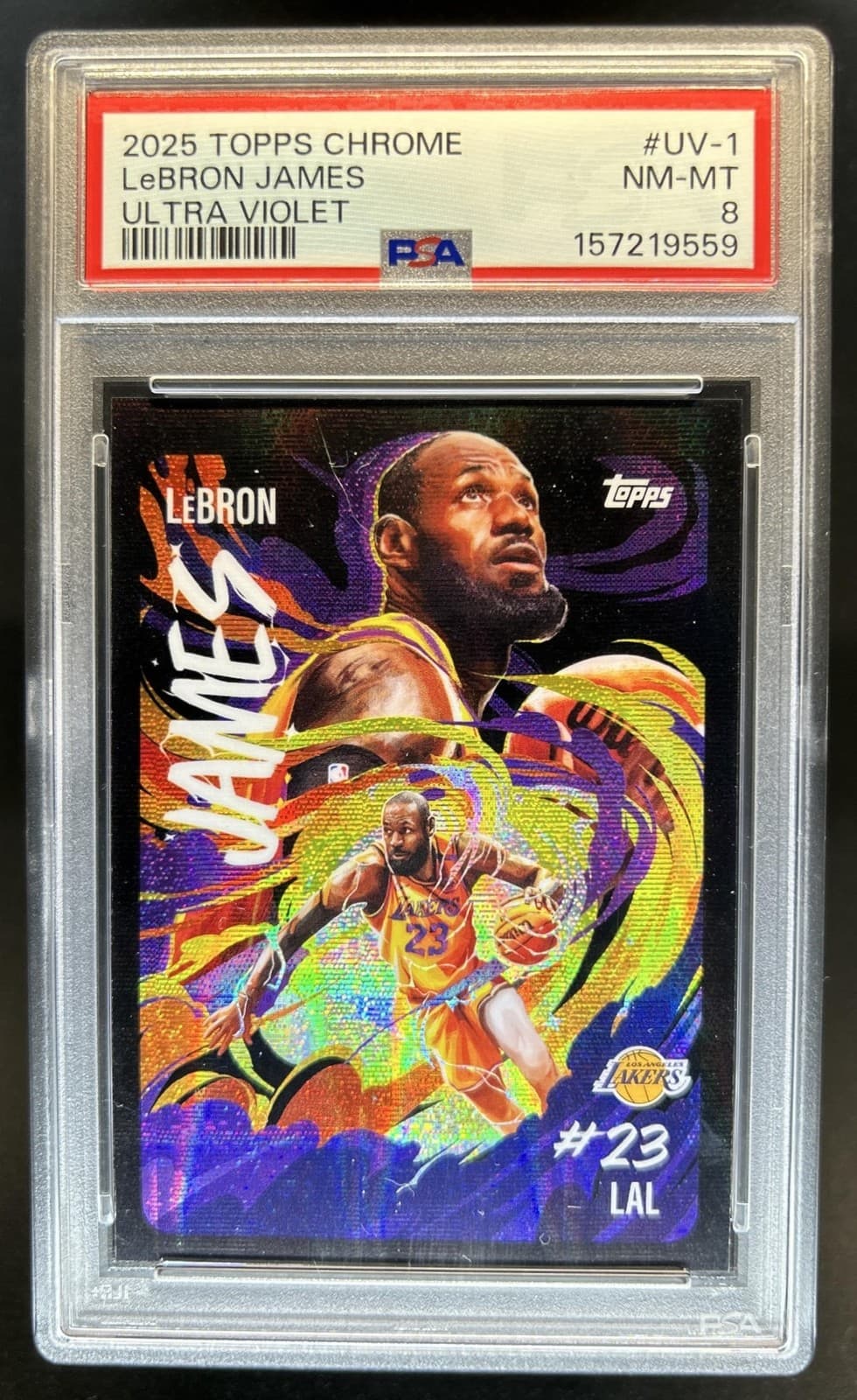 2025-26 Topps Chrome LeBron James Ultra Violet All-Star SSP #UV-1 Lakers PSA 8