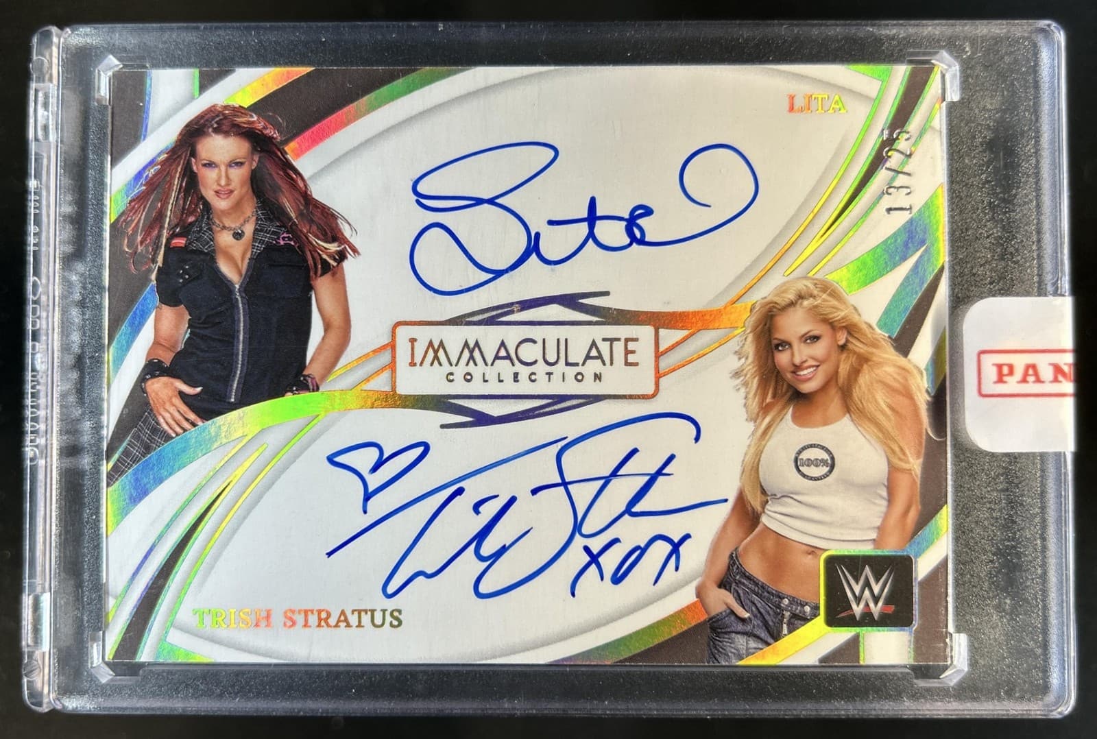 2022 Panini Immaculate Collection WWE Trish Stratus Lita AU,, EX Dual Auto #/25