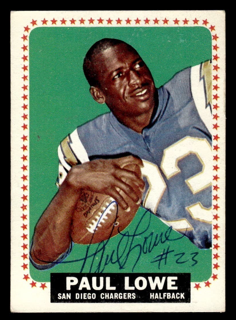 1964 Topps Football #165 Paul Lowe Signed Autograph (no COA) *f1