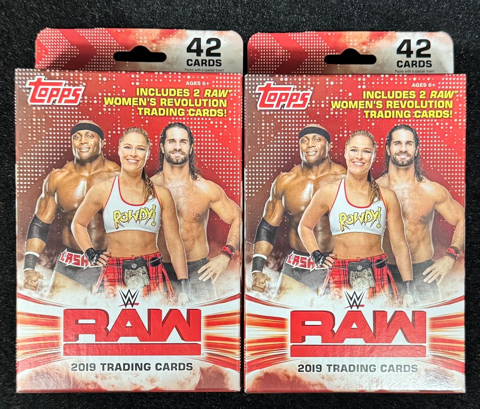 2019 TOPPS Wrestling WWE RAW Hanger Box x2 RARE Women's Revolution SEALED NICE!