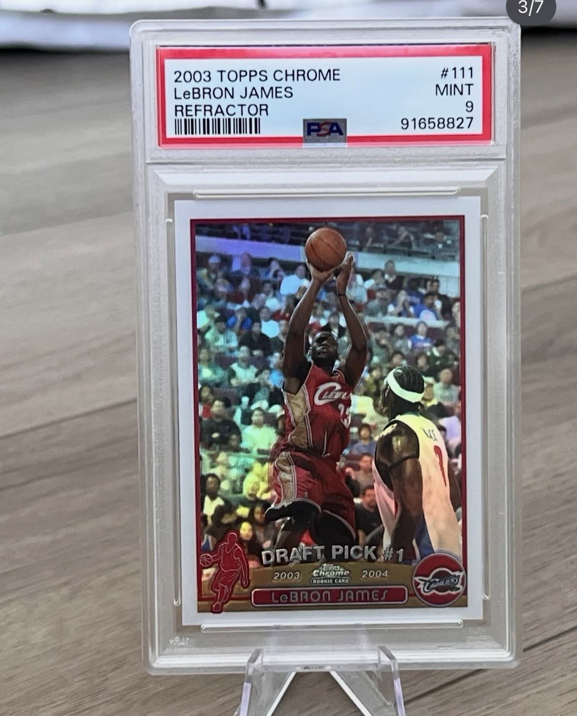 Topps Chrome 2003 LeBron James #111 Refractor Rookie PSA 9 Cavaliers