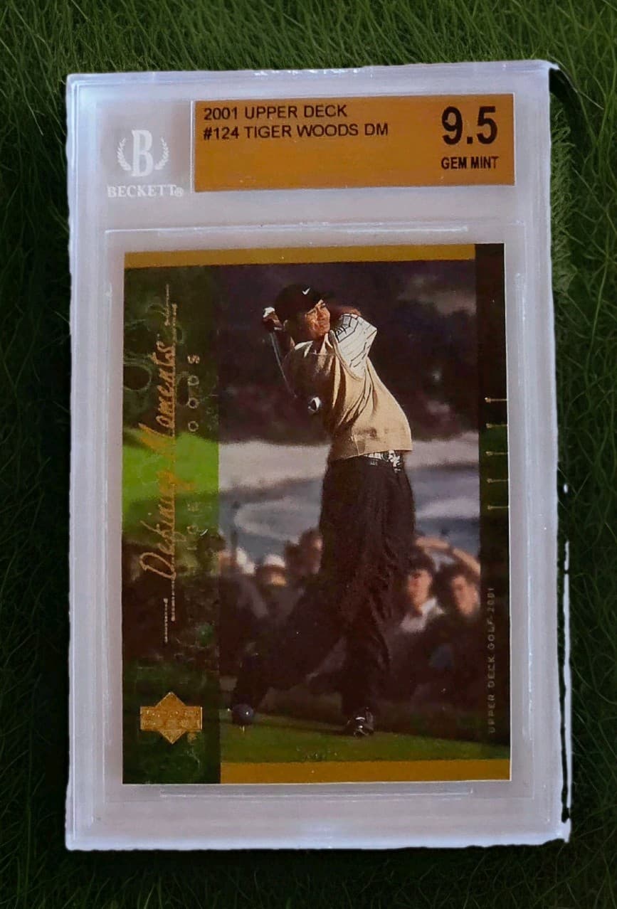 2001 Tiger Woods Upper Deck DM Rookie Year Golf Card #124, BGS 9.5 GEM MINT