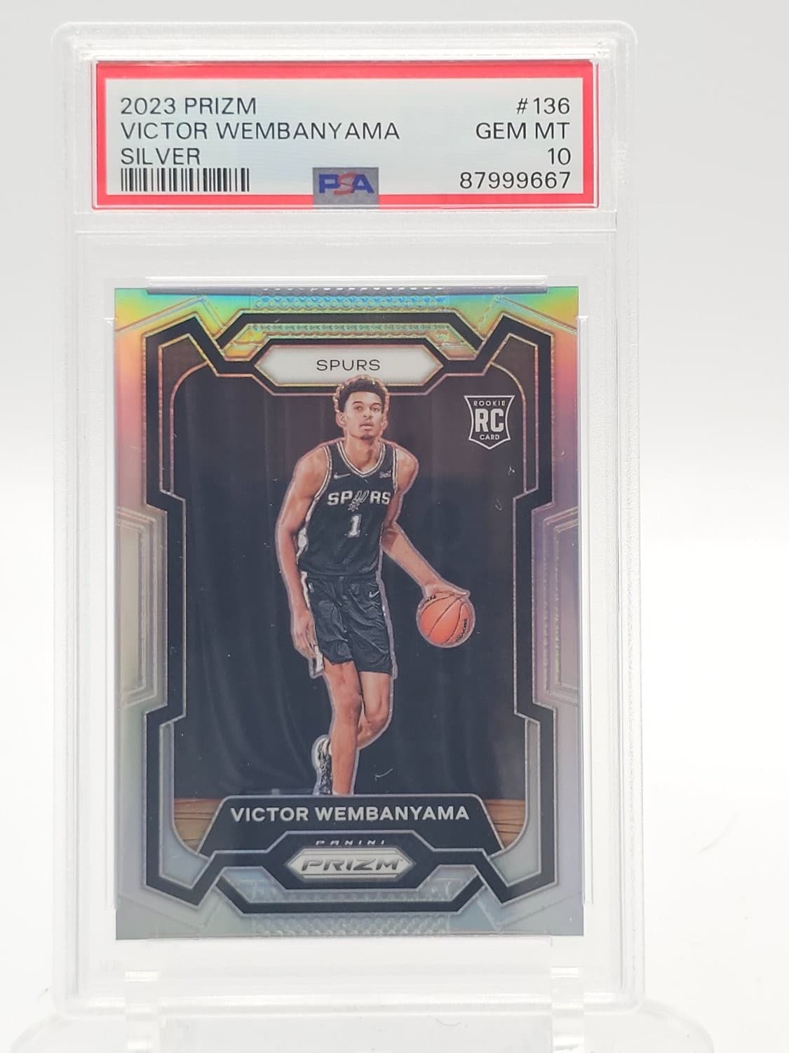 Victor Wembanyama 2023-24 Panini Prizm Rookie Silver #136 Spurs Psa 10 Gem Q6975