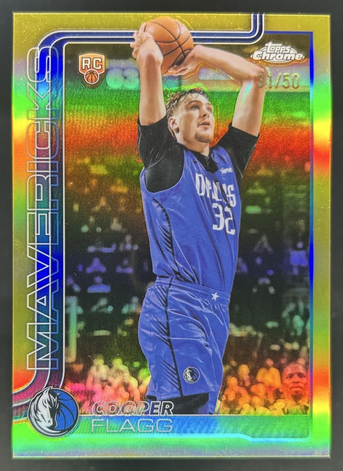 2025-26 Topps Chrome Cooper Flagg Gold Refractor Rookie RC #/50 Mavericks