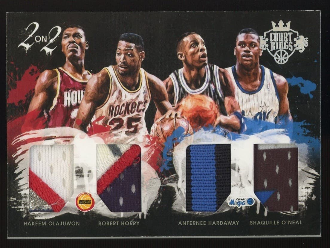 2015-16 Panini Court Kings GU Multi-Patches Shaquille O'Neal Hakeem Olajuwon 1/1