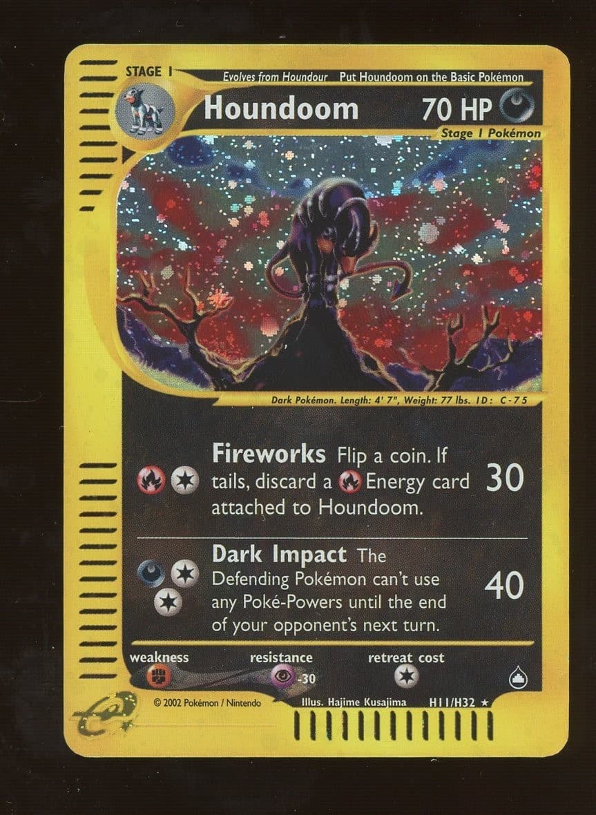 2002 Pokemon Aquapolis #H11/H32 Houndoom Holo