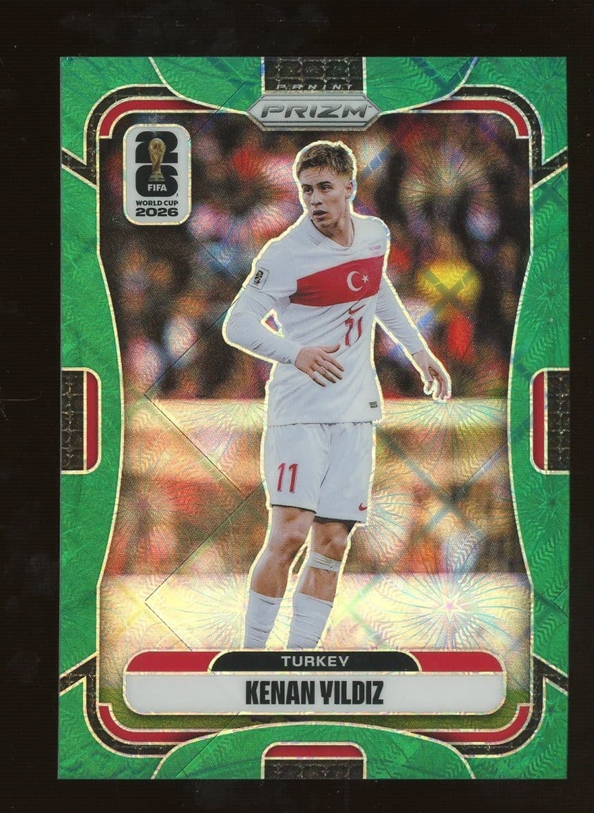 2026 Prizm FIFA World Cup Soccer Green Celestial Lattice Kenan Yildiz /5