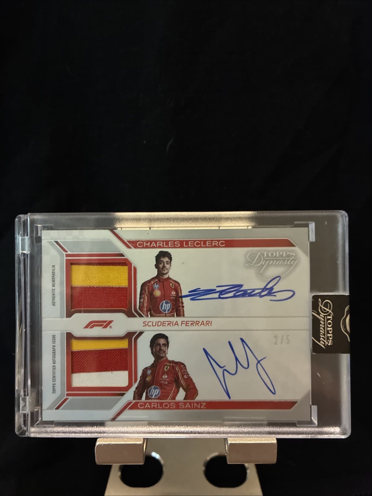 2024 Topps Dynasty F1 Racing Charles Leclerc Carlos Sainz Dual Relic Auto /5