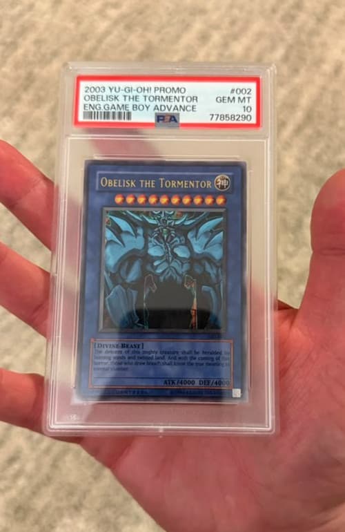 PSA 10 GAME BOY ADVANCE GBI-002 OBELISK THE TORMENTOR YUGIOH 2003 Secret Rare