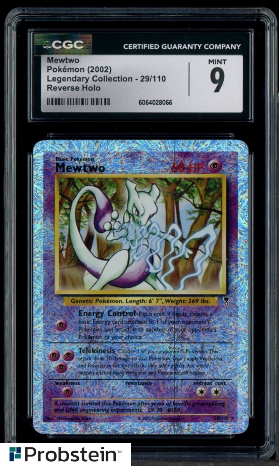 2002 Pokemon Legendary Collection Reverse Holo Foil #29/110 Mewtwo CGC 9 MINT
