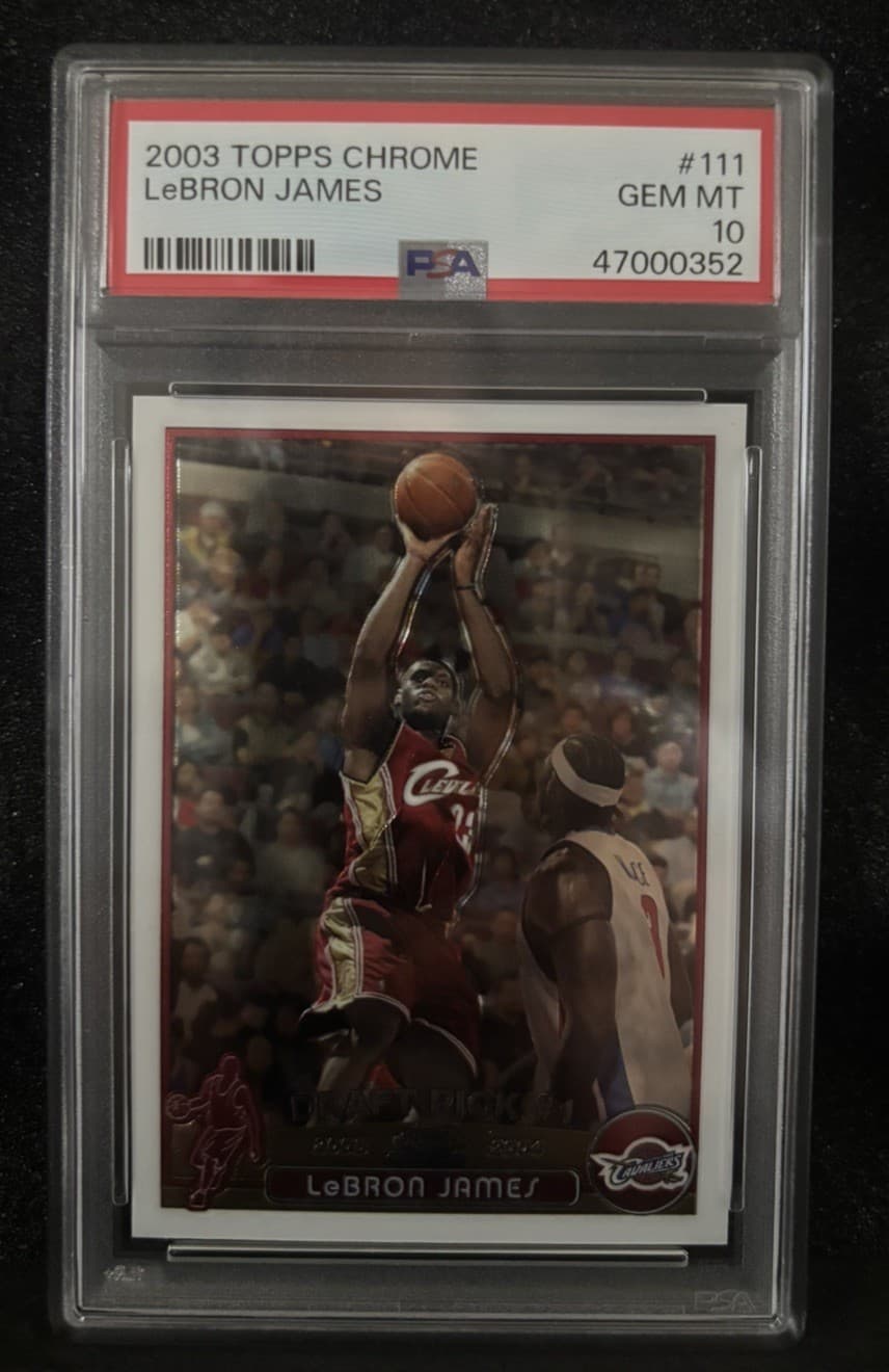2003 Topps Chrome #111 LeBron James Rookie RC PSA 10. 🔥JUST RE-SLABBED May 2026