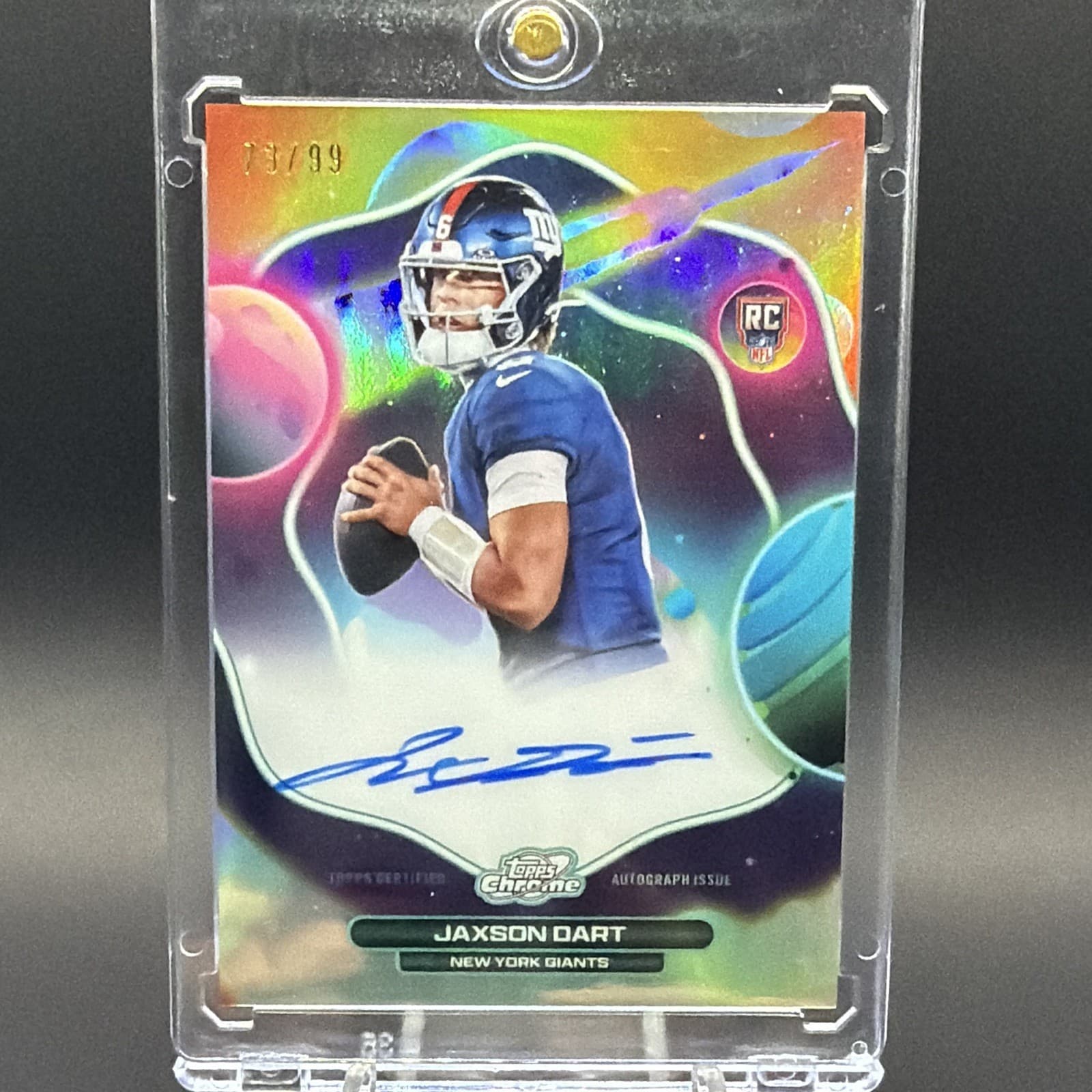 Topps Cosmic Chrome Football Jaxson Dart First Flight Auto RC #FFS-JXD /99