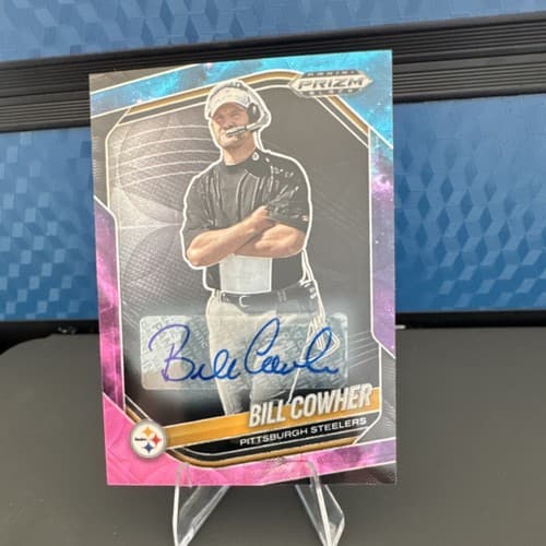 2025 Panini Prizm Black nebula Bill Cowher nebula  1/1 auto Steelers NFL