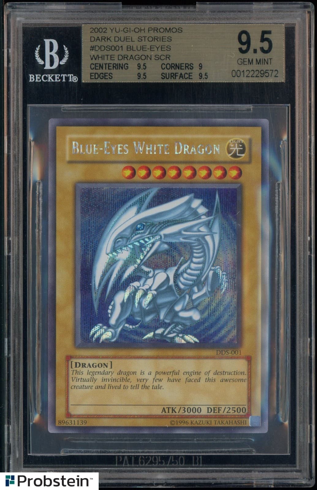 2002 Yu-Gi-Oh! Dark Duel Stories English DDS-001 Blue-Eyes White Dragon BGS 9.5