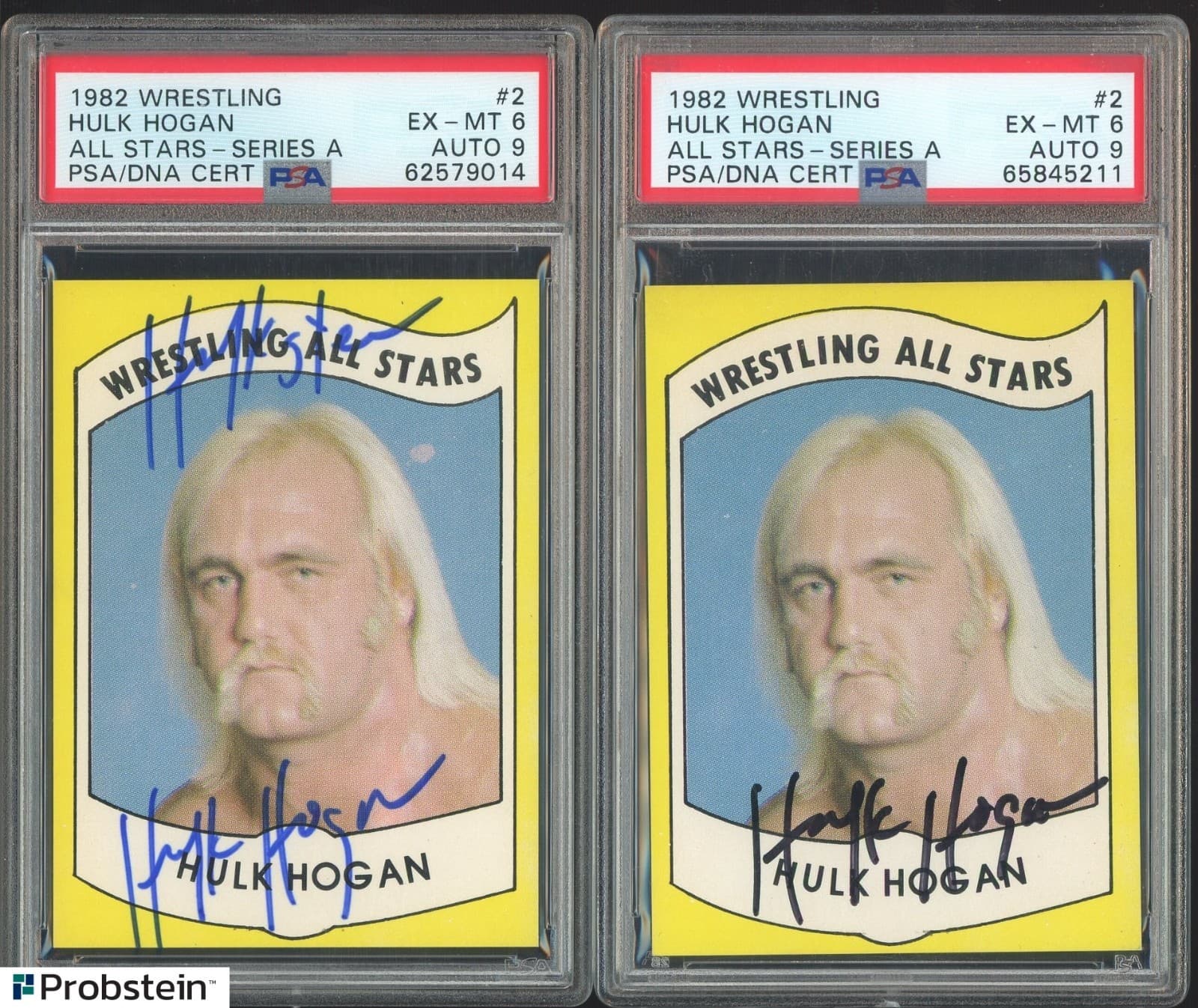 Lot (2) 1982 Wrestling All Stars Series A Hulk Hogan RC Rookie PSA 6 PSA/DNA 9