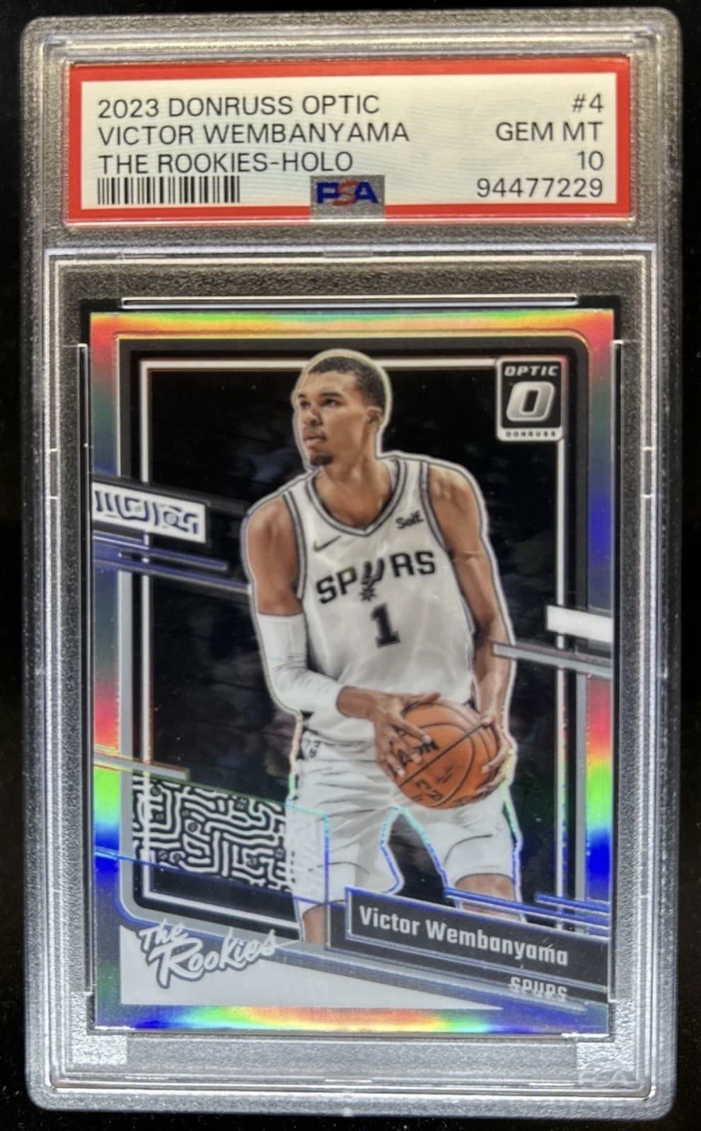 2023-24 Donruss Optic Victor Wembanyama The Rookies Rookie RC Holo #4 PSA 10