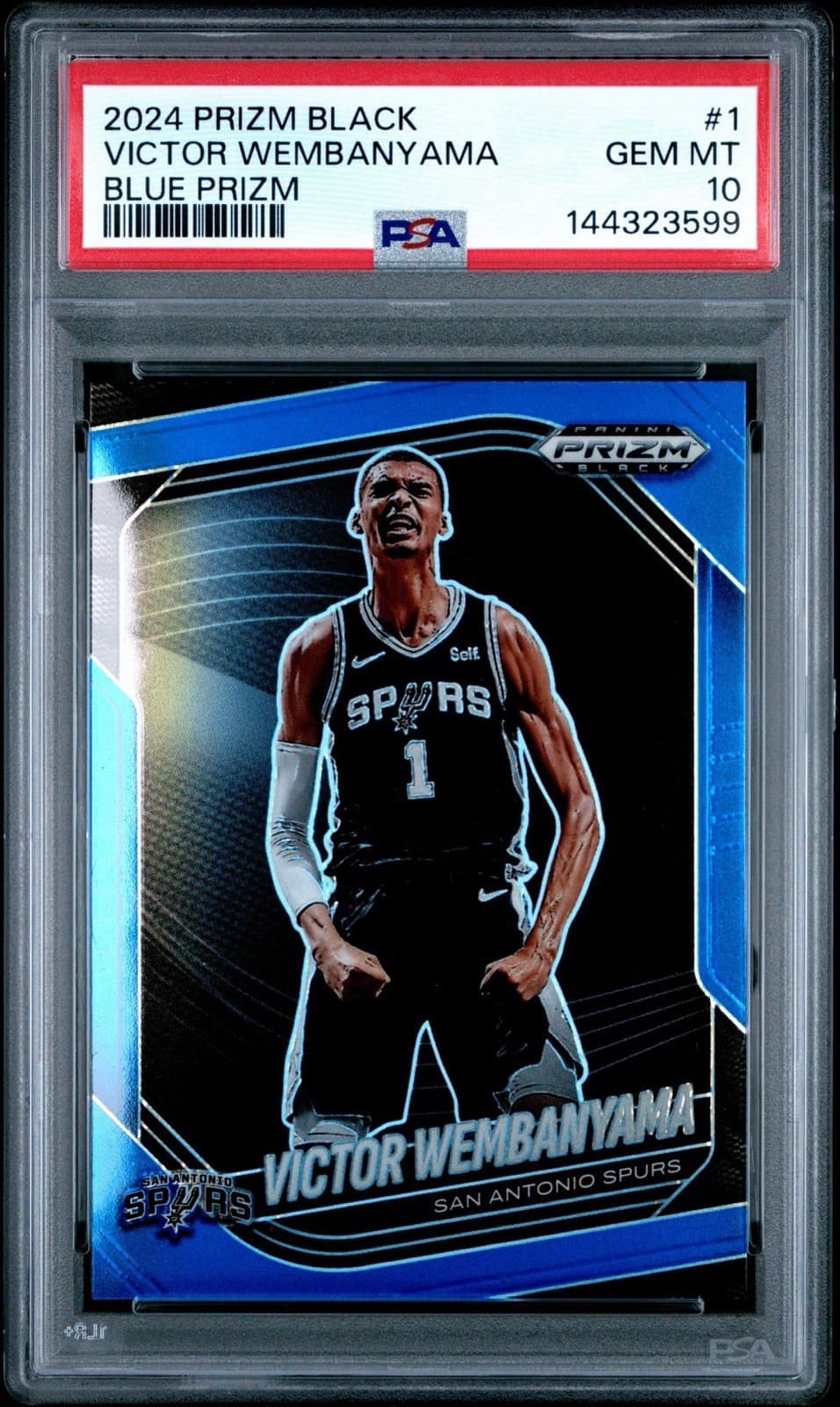 2024 Prizm Black Victor Wembanyama Blue Prizm /199 PSA 10 San Antonio Spurs