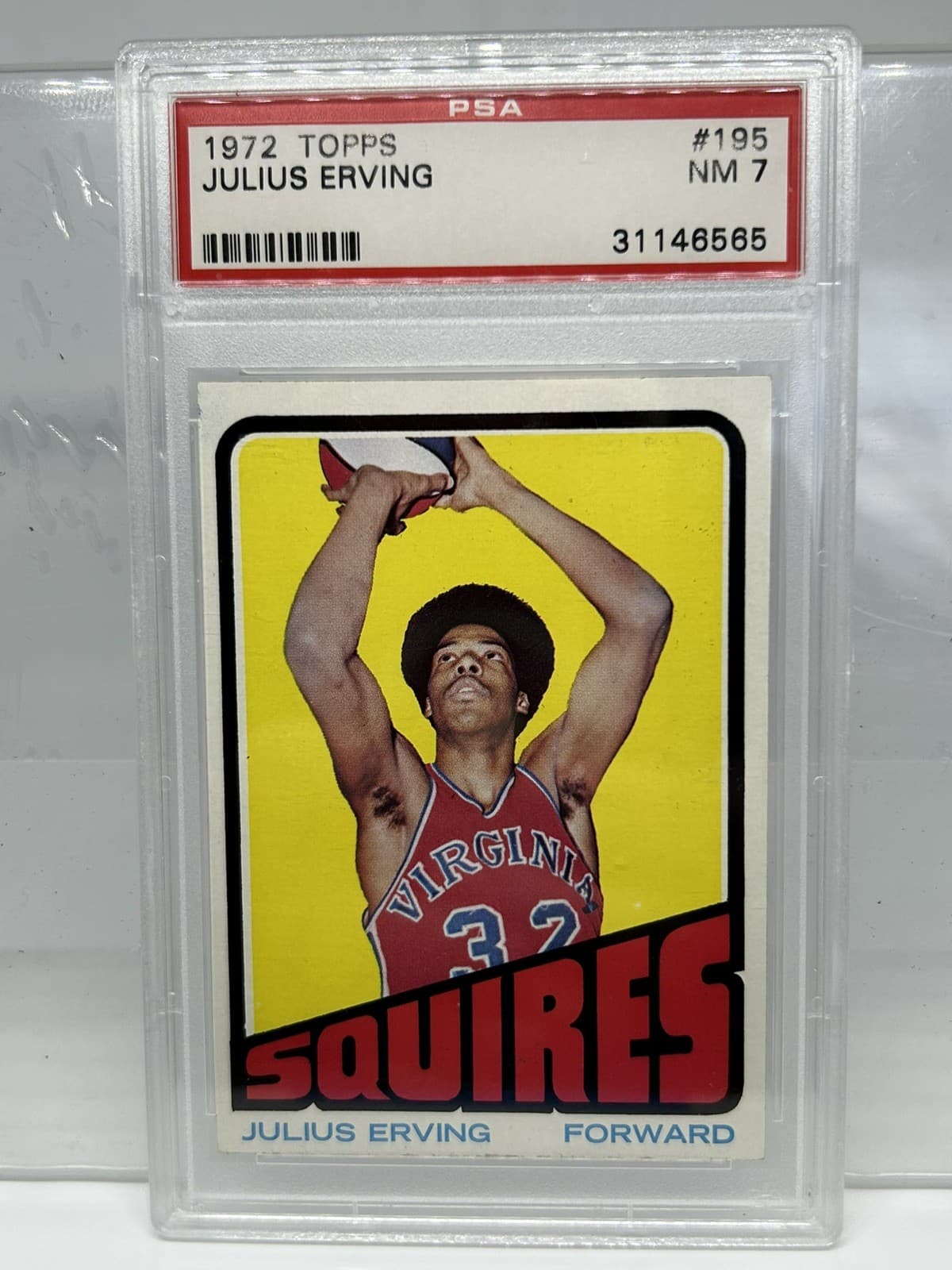 1972 TOPPS #195 JULIUS ERVING ROOKIE RC PSA 7