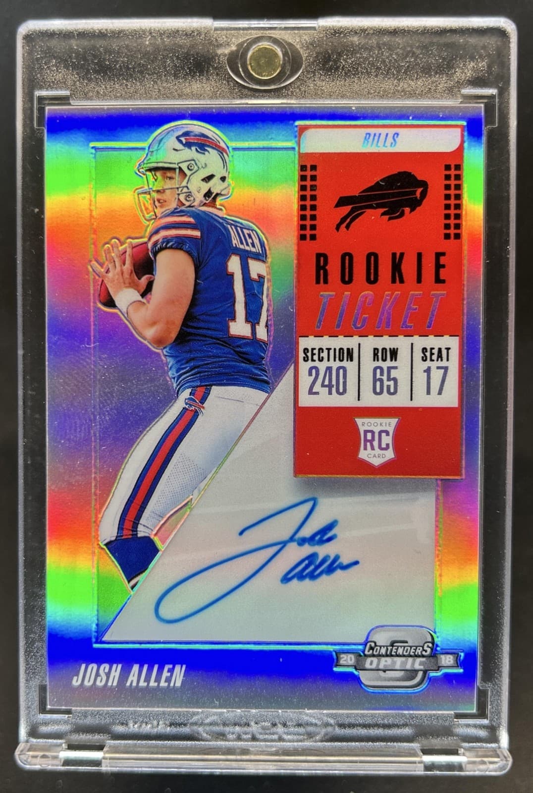 2018 Panini Contenders Optic Josh Allen Rookie Ticket Auto RC #105 Bills