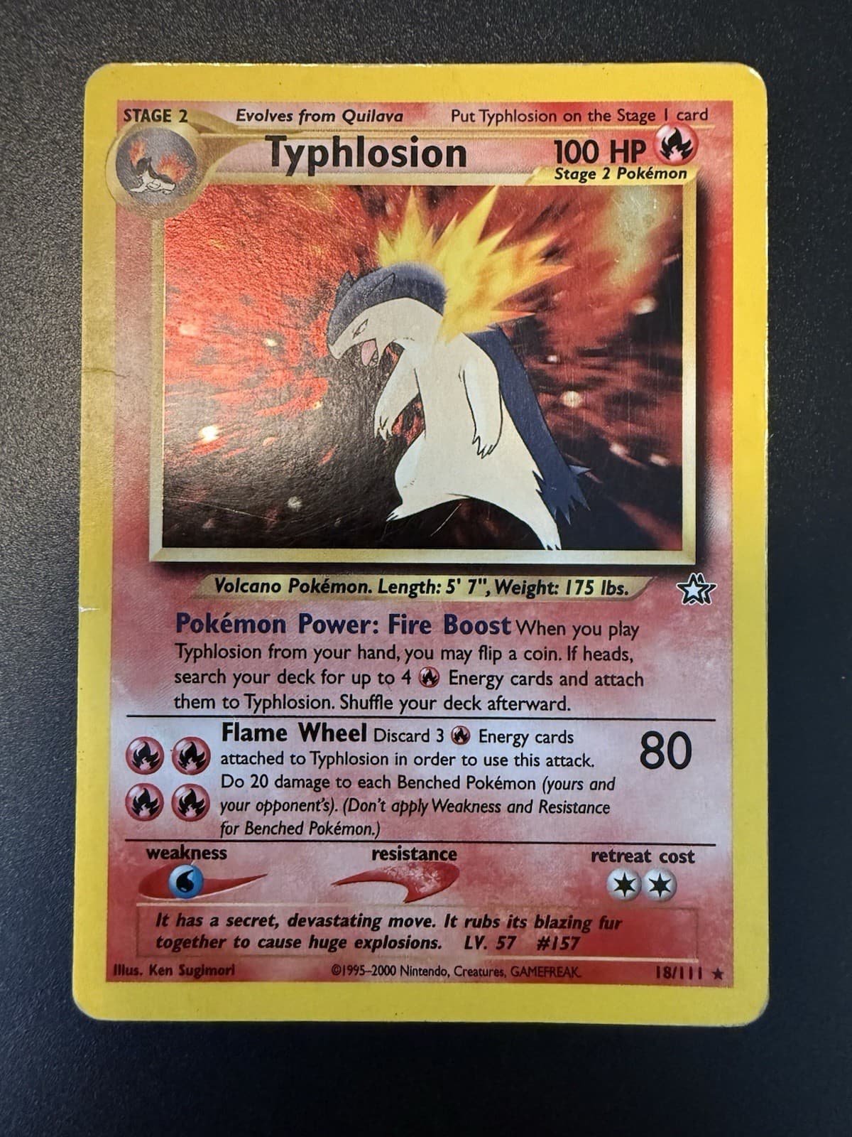 Typhlosion - 18/111 - Pokemon Neo Genesis Unlimited Holo Rare Card WOTC LP