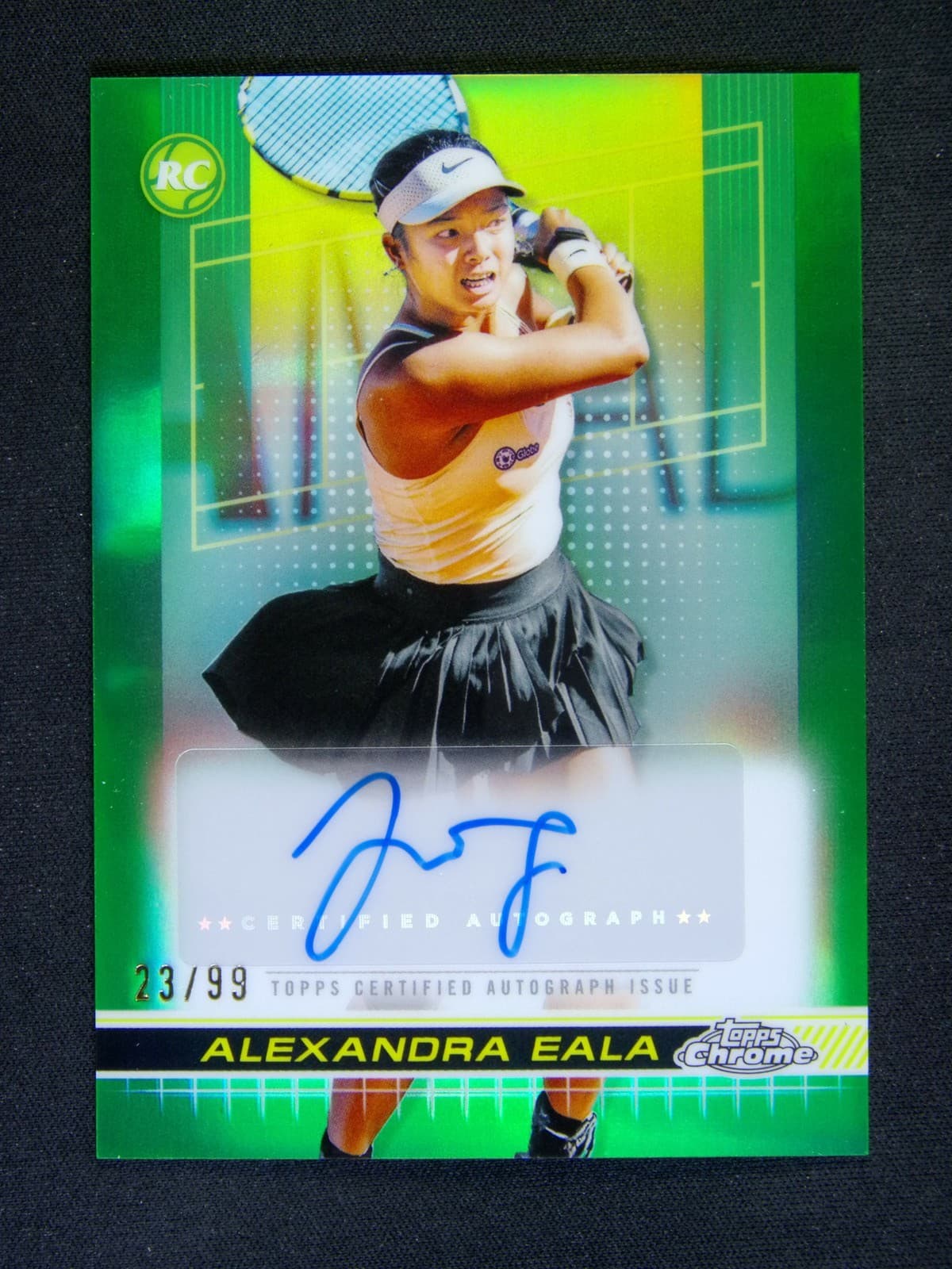 2024 Topps Chrome Tennis Alexandra Eala RC Rookie Auto Green /99