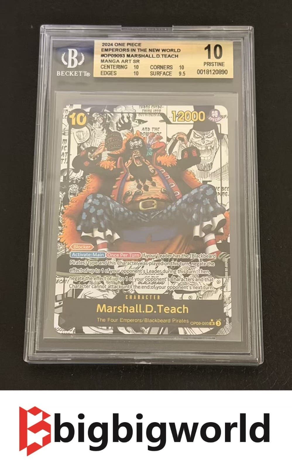 One Piece Card Game Marshall D Teach Manga Art Rare OP09-093 BGS10