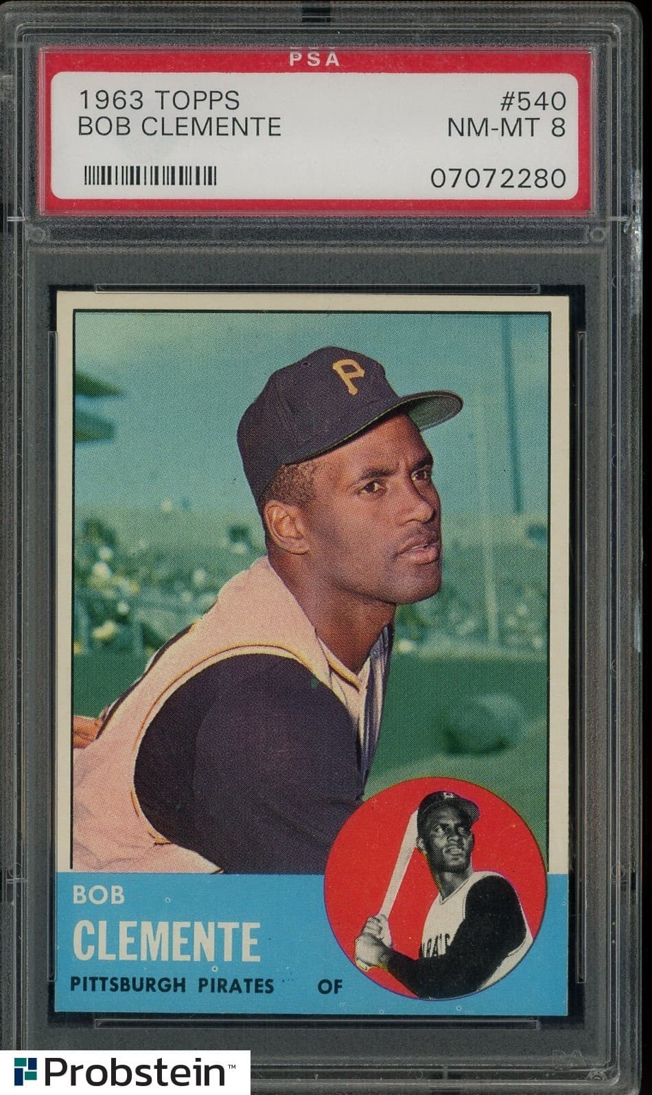 1963 Topps #540 Bob Roberto Clemente Pittsburgh Pirates HOF PSA 8 " CENTERED "