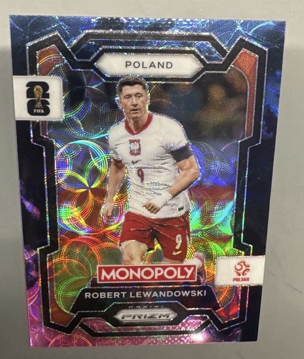 Robert Lewandowski 2026 Panini Prizm Monopoly World Cup Nebula BEAUTIFUL CARD